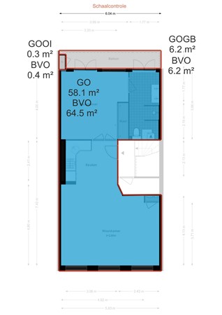 Floorplan - Gillis van Ledenberchstraat 124-2, 1052 VL Amsterdam